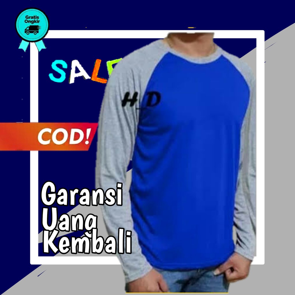 kaos raglan pria kaos pria lengan panjang baju kaos pria dewasa kaos polos pria lengan panjang KE120