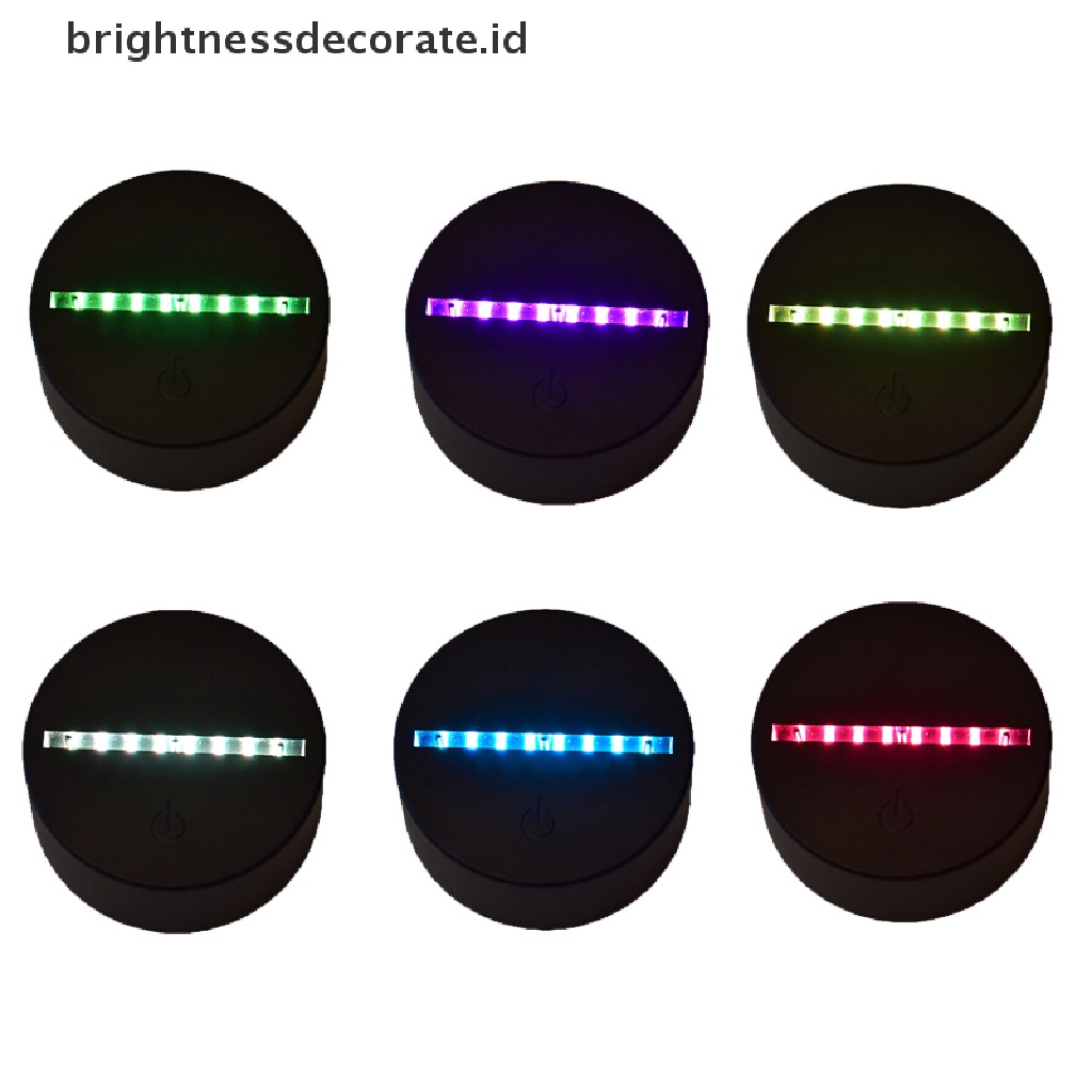 (birth) Base Lampu LED 3D 7 Warna Dengan Kabel USB