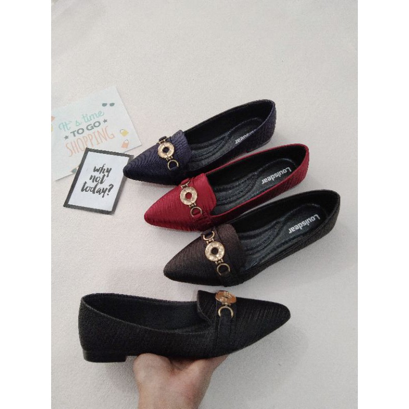 LOUISDEAR sepatu flat bahan sati flat obat B13