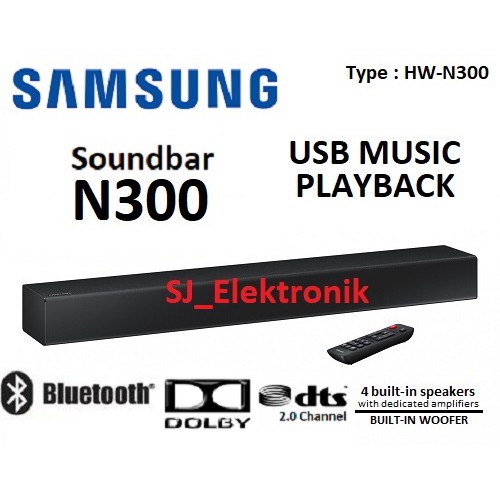 Soundbar Samsung HW-N300 2.0 Ch Bluetooth USB AUX In - N300