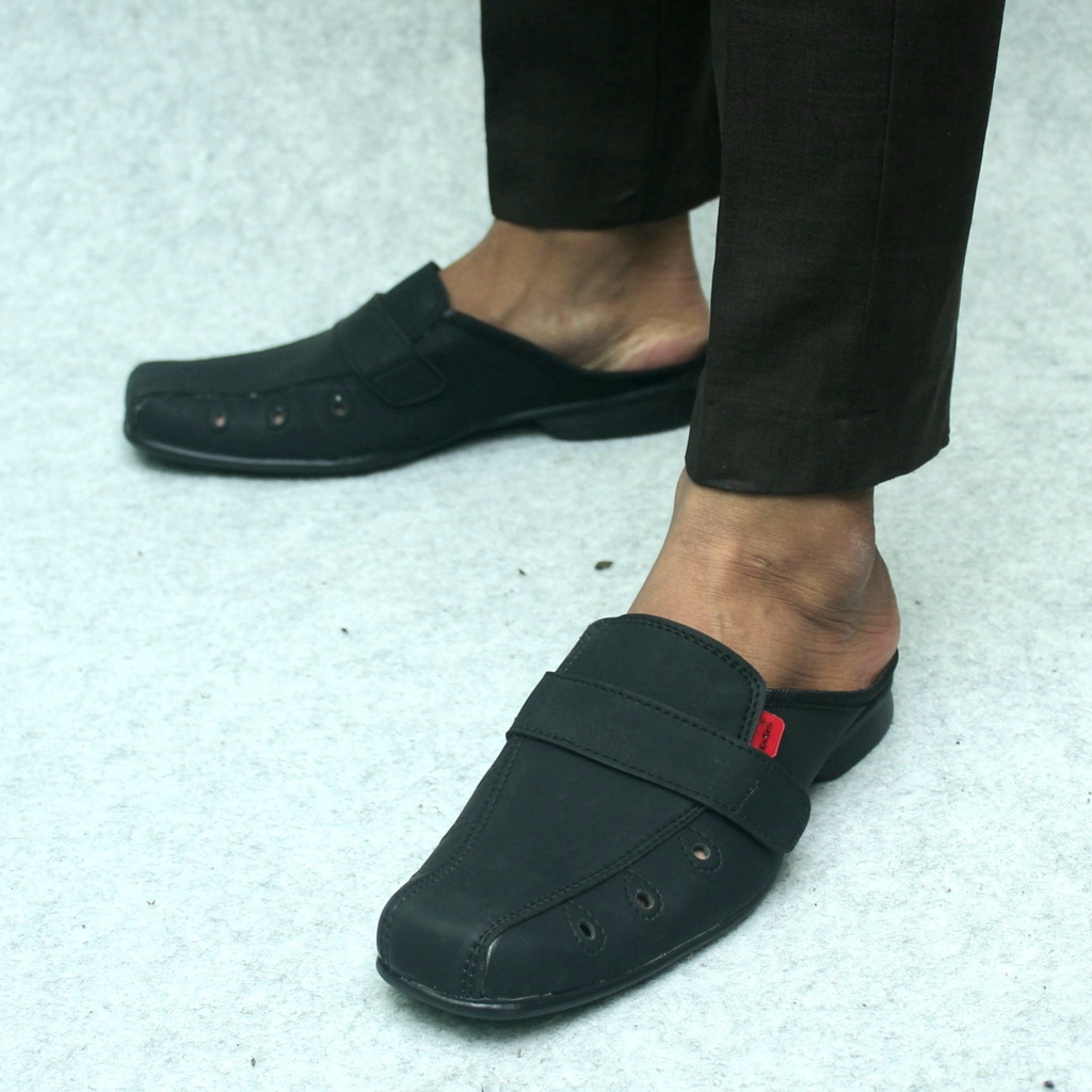 sandal sepatu pria KULIT ASLI DEWASA CHAFRA GALF KULIT SINTETIS PREMIUM SLIDE SLIP ON SLOP SLIPER - TUTONG BUSTONG KULIT KERJA KANTOR FASHION KERJA KANTOR SANTAI