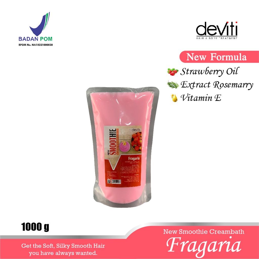 Deviti Refill Smoothie Creambath Fragaria Perawatan Rambut Sehat Berkilau 1Kg