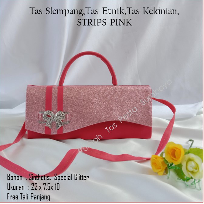 Tas Slempang,Tas Etnik,Tas Kekinian,STRIPS PINK