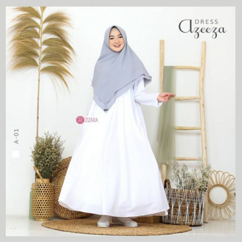 GAMIS PUTIH AZEEZA DRESS BY ZIZARA
