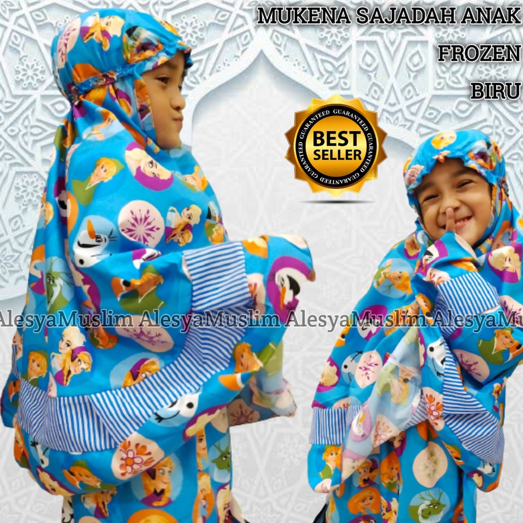 Mukena Anak Frozen Super/Tas bahan katun/ bahan berkualitas dan bisa bayar ditempat/COD