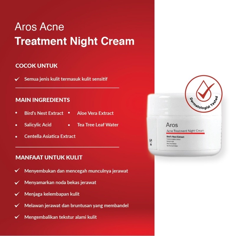 AROS Indonesia / Acne Treatment Series Facial Wash Miracle Toner Serum Day Night Cream Paket 5 IN 1