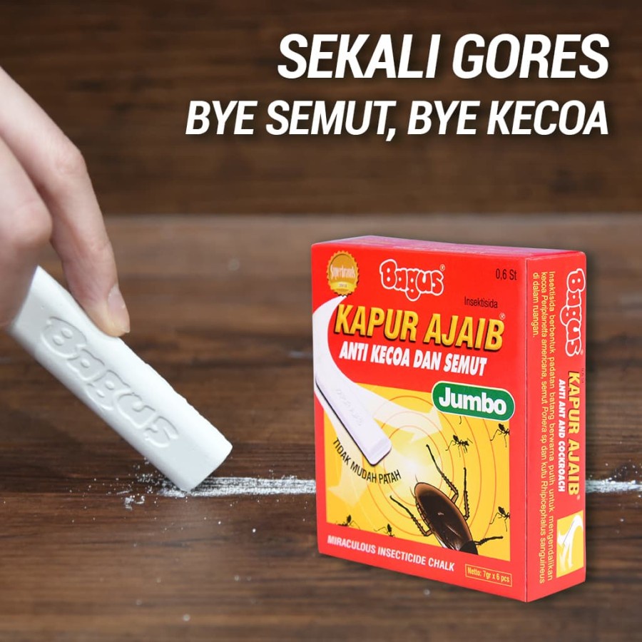 Bagus Kapur Ajaib 6's Jumbo Anti Semut dan Kecoa Basmi Semut dan Kecoa