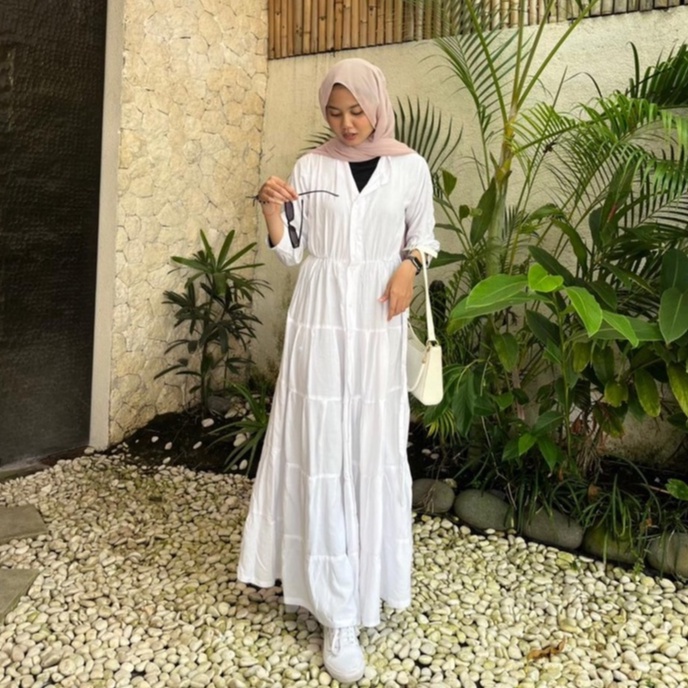 GAMIS BALI RAYON POLOS RAMPEL