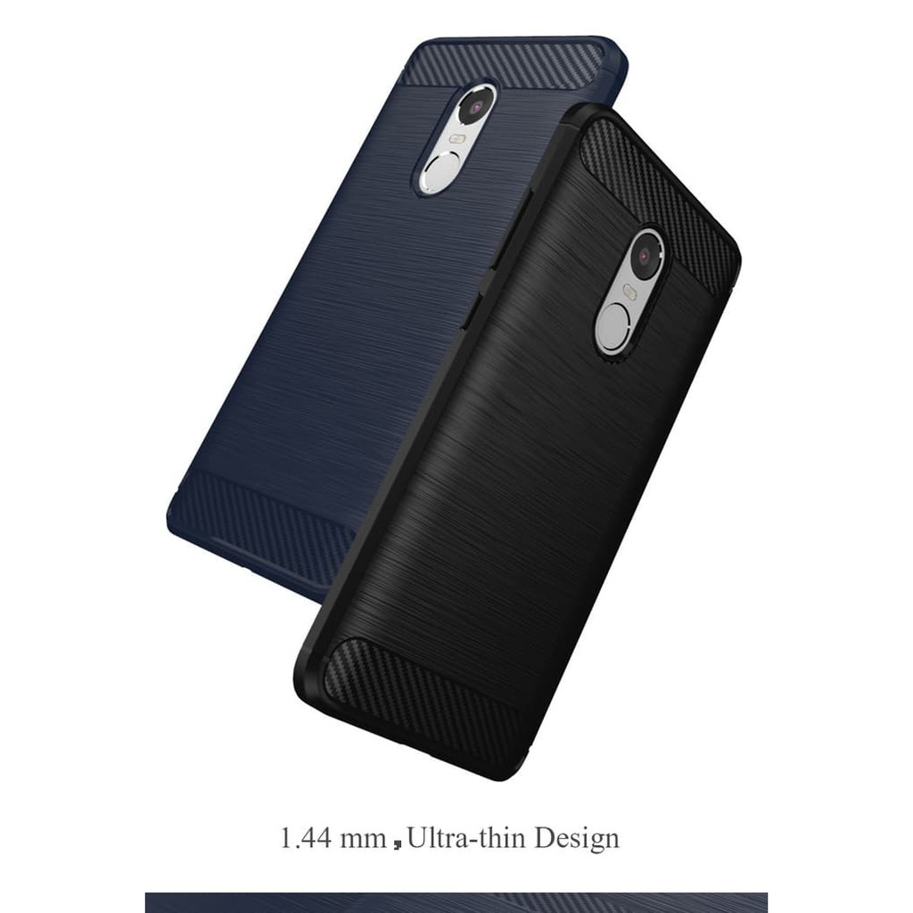 Case IPAKY Soft Carbon Shockproof For Xiaomi Redmi Note 4x - Hitam