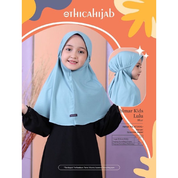 [READY] ETHICA KHIMAR KIDS LULU BLACK BLUE DUSTY PINK DLL