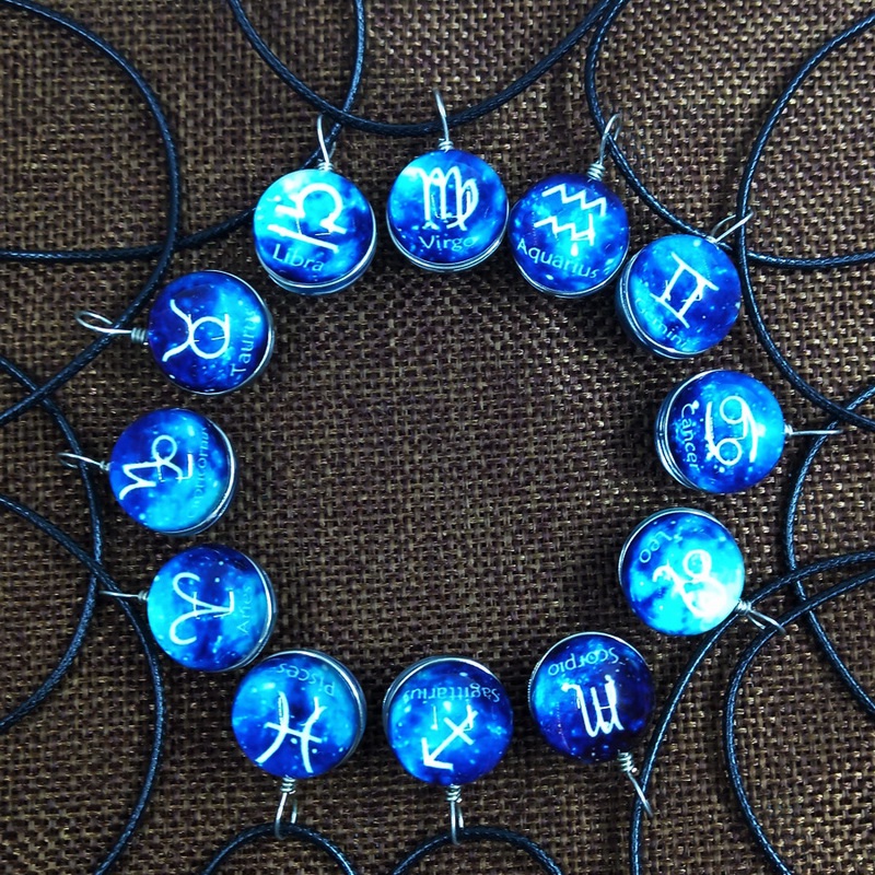 Kalung Desain Bola 12 Rasi Bintang luminous Untuk Pria Dan Wanita