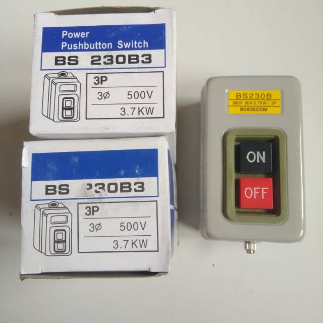 PUSH BUTTON ON OFF 15A / 30A 3 Phase BS-216B / BS-230B