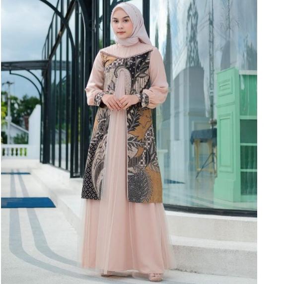 Terbaru.. Couple Batik Gamis Rahayu Wisuda Tunangan Lamaran