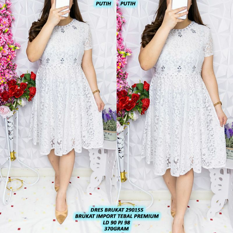 DRES BRUKAT 290155/dress wanita premium/dress natal/dress gereja