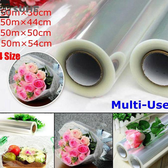 

Suhe Florist Craft Plain Clear Wrapping Paper Film Wrap Cellophane Patio789