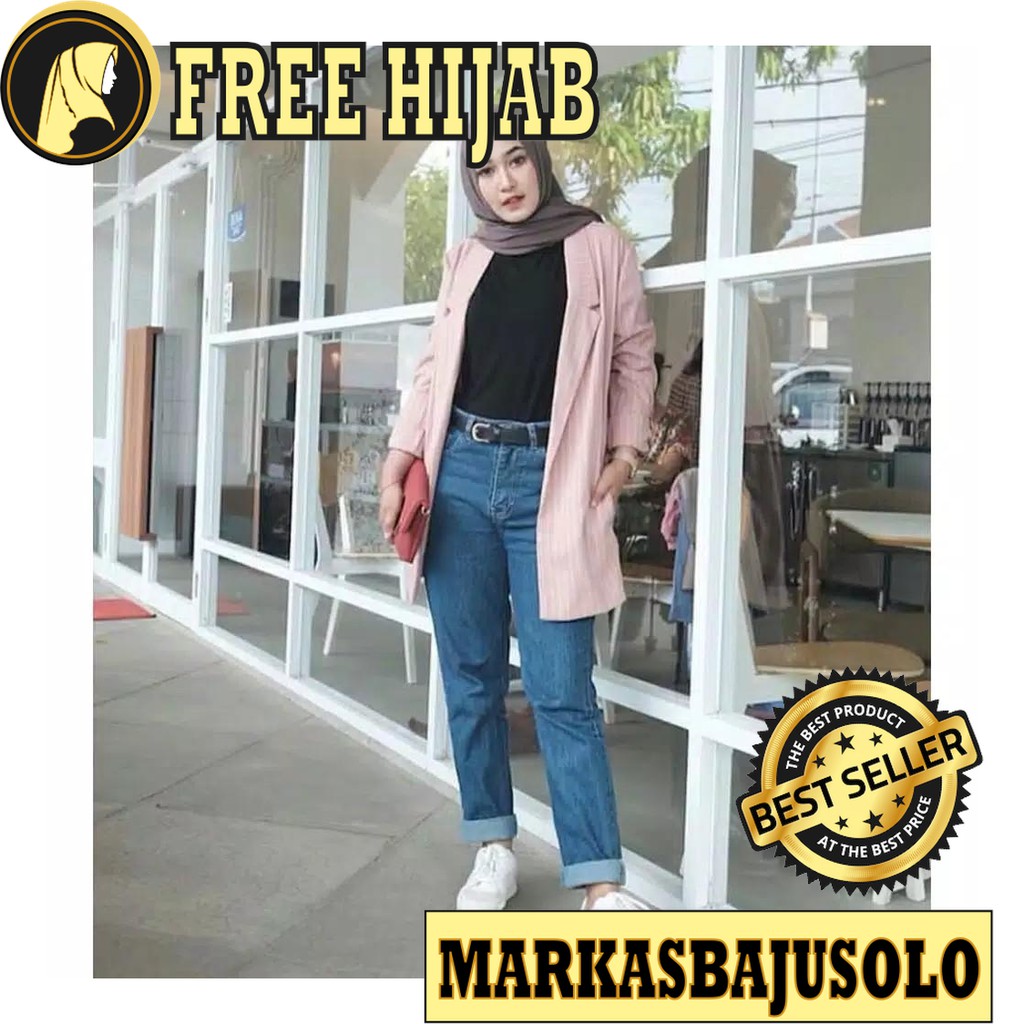 BAGGY JEANS CELANA JEAN PLAIN BOYFRIEND MURAH WANITA MUSLIMAH IMPORT MURAH / CELANA BAGGY PANTS