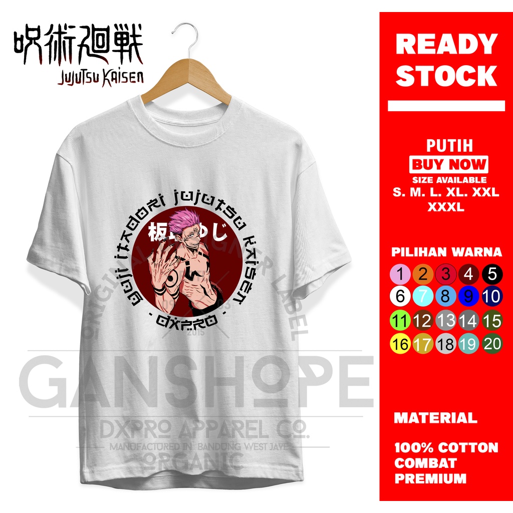 T-SHIRT KAOS ANIME GOJOUSATORU JUJUTSU KAISEN ITADORI YUUJI BAJU JEPANG ANIME MANGA