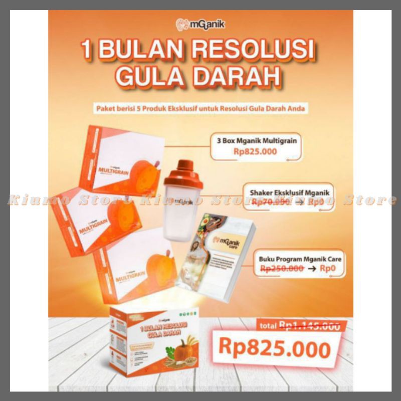 

Paket 1 Bulan Resolusi Gula Darah Mganik Multigrain Superfood M Ganik