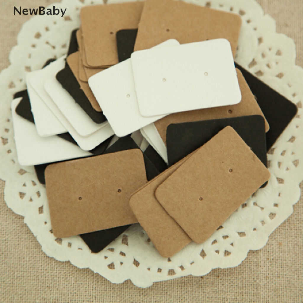 Newbaby 50 Pcs Kertas Kraft Gantung Holder Anting Tusuk Untuk Display