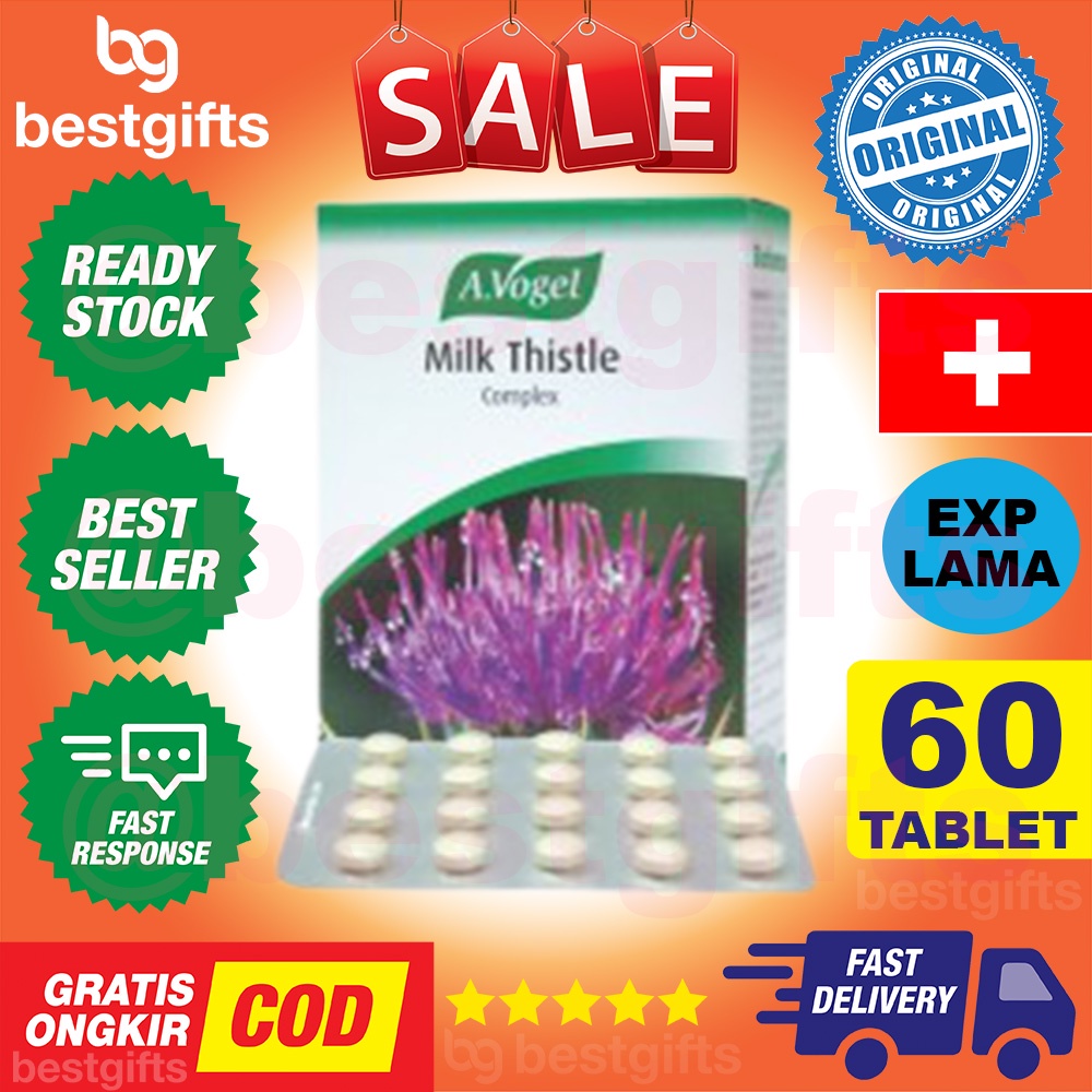 A VOGEL MILK THISTLE COMPLEX FUNGSI ORGAN HATI DETOX REGENERASI SEL HATI MENGURANGI KADAR LEMAK DARAH 60 TABLET