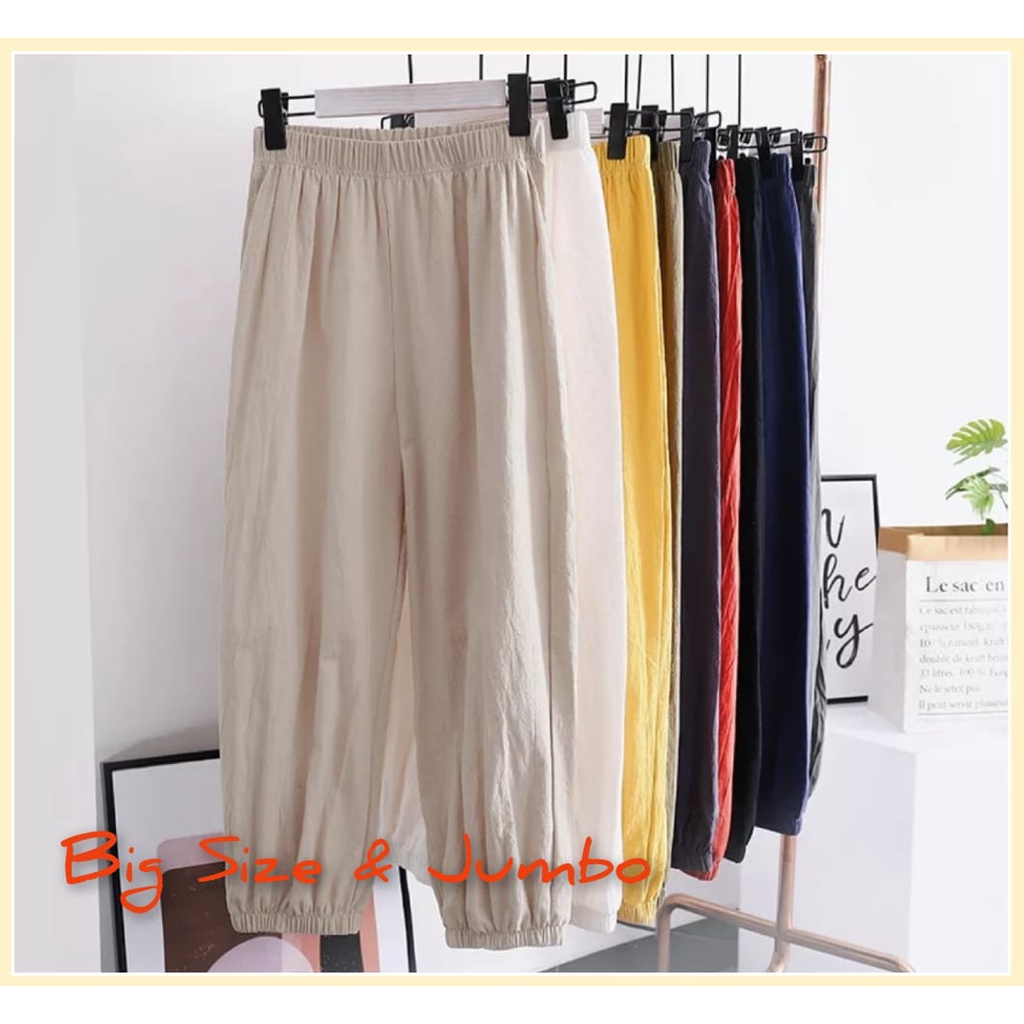 PROMO JOGER JUMBO!! Inka Linen Pants - CELANA JOGER WANITA TERLARIS