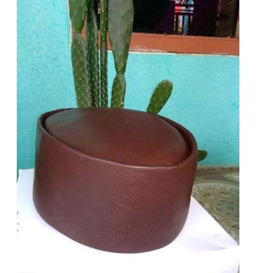 Bagus Dipakai.. Kopeah Dewasa Peci Muslim Kulit Asli