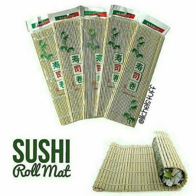 Sushi roller mat bambu plastik plastic gulungan sushi kimbab bento putih