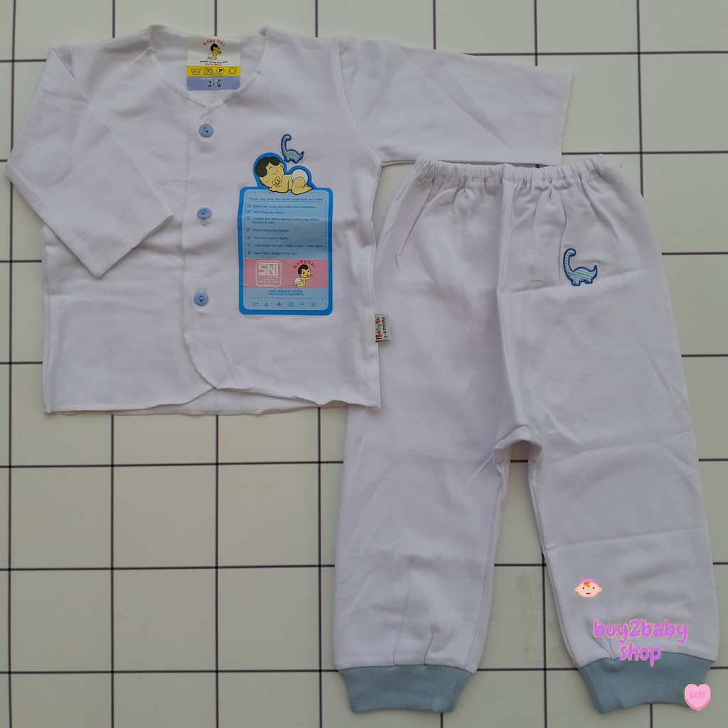 Setelan Piyama Panjang Bayi Bahan Premium Cotton BABYHAI Edisi Khusus Warna BIRU 1 PCS