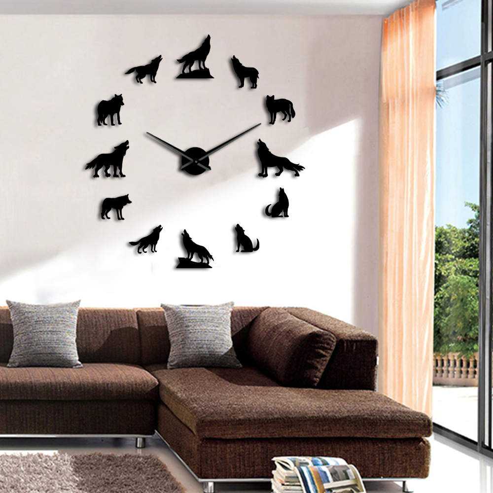 Jam Dinding Besar DIY Giant Clock 120cm Wolf DIY-219