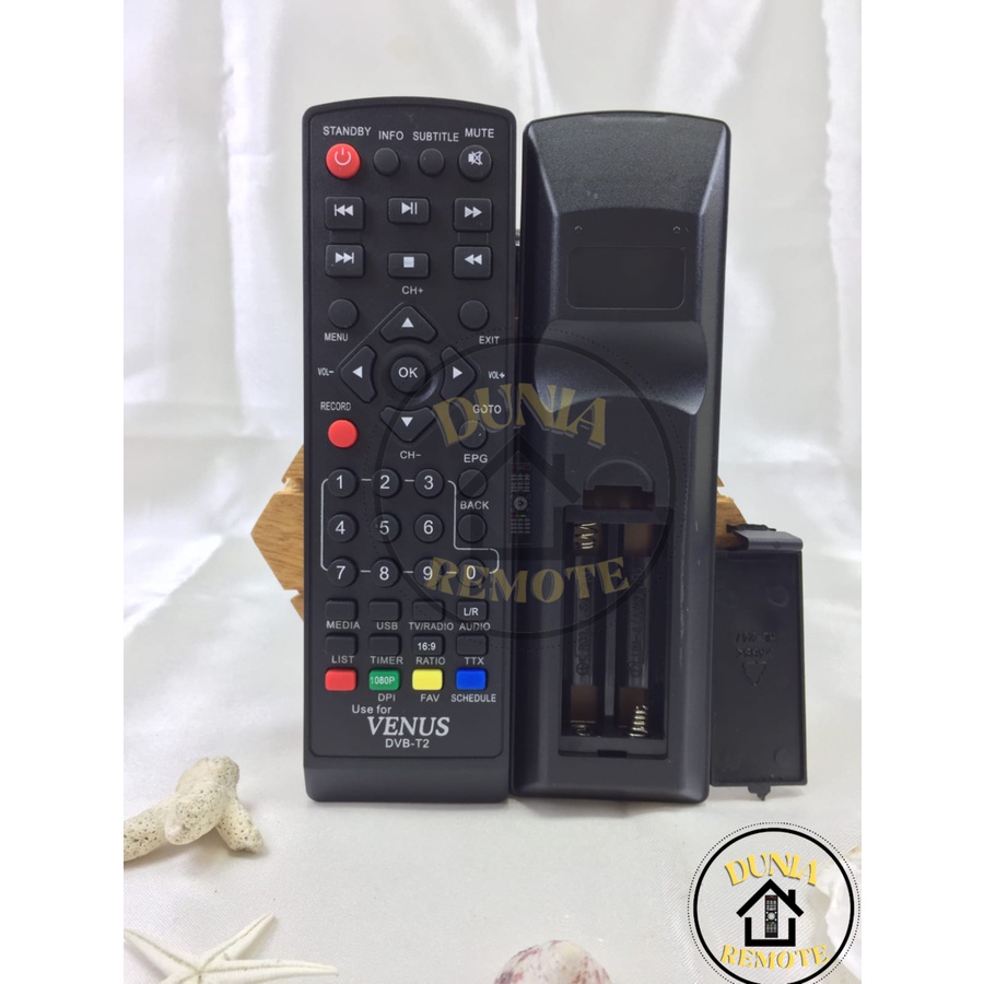 Remot Remote Set Top Box Dvb-T2 Venus Cabe Rawit DVB T2 MPEG4 XTreamer Bien1 tanpa setting