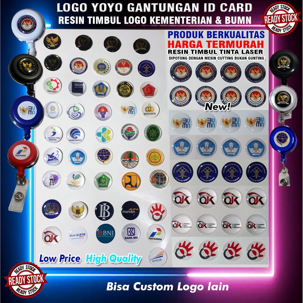 

Logo YOYO ID CARD RESIN TIMBUL-LOGO KEMENTERIAN,BUMN (READY STOCK)