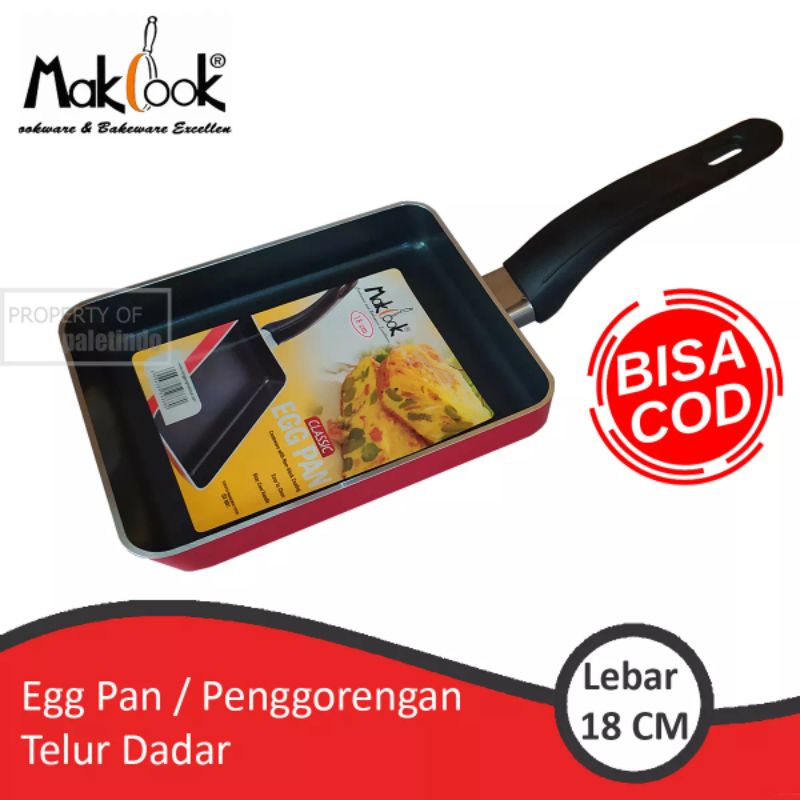 (COD/GRATIS ONGKIR) MAKCOOK EGGPAN TEFLON 18CM SEGI KOTAK ANTI LENGKET OMELET tamago telur jepang