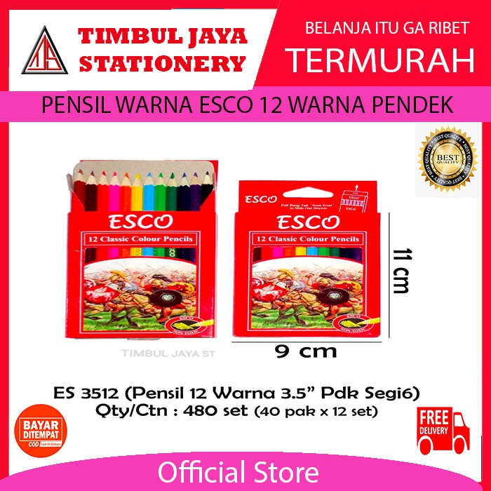 

Esco pensil warna dus 12 w pendek es3512