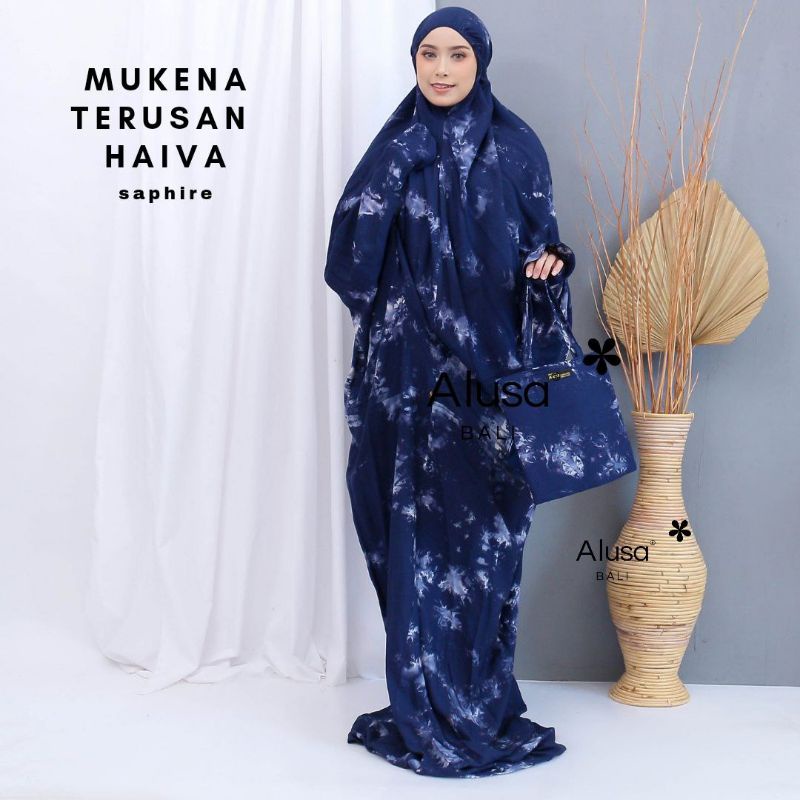 Alusa mukena terusan dewasa/mukena rayon motif terusan dewasa