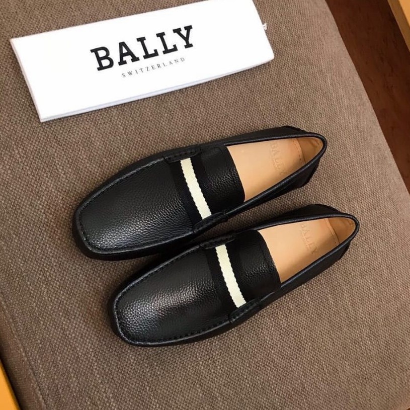 sepatu loafer pria bal ly hitam men shoes slip on kulit asli p1shoes