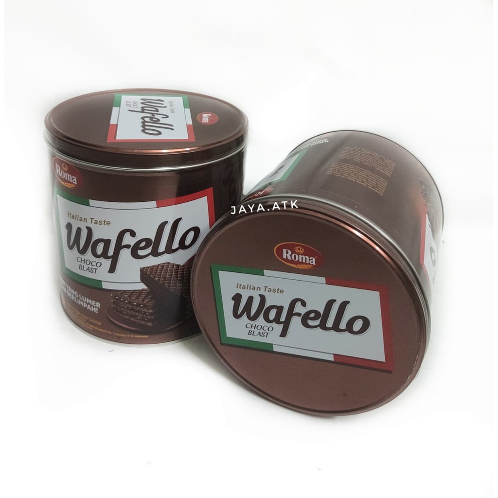 BISKUIT KALENG WAFER WAFELLO ROMA COKLAT 294 GRAM CHOCOLATE WAFER