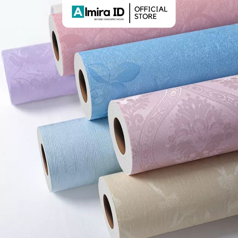 (COD) Wallpaper Stiker Dinding Textured Embossed Timbul 3D Sticker Walpaper High Quality Embos by Al