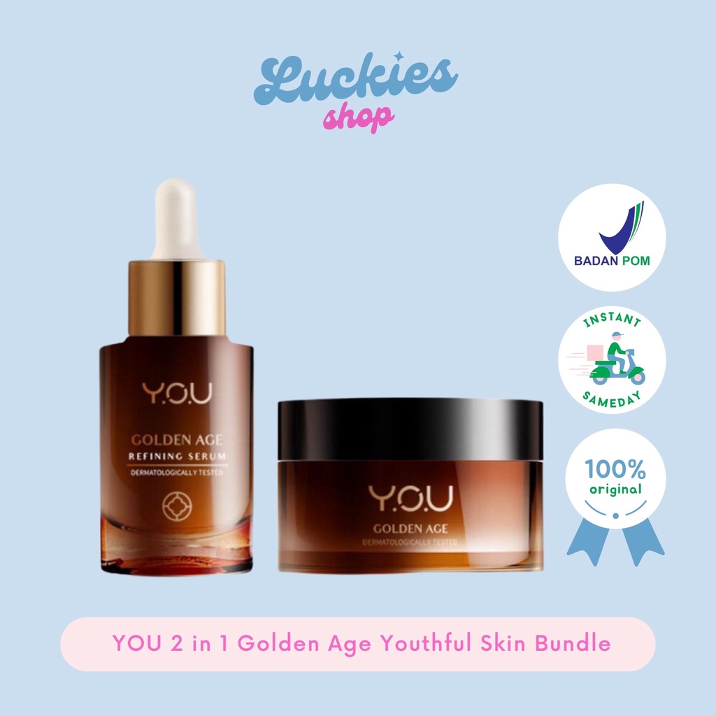 Official Distributor YOU 2 in 1 Golden Age Youthful Skin Bundle Paket Golden Age Refining Serum YOU