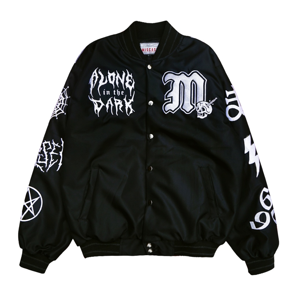 Sale Miscast Varsity Jaket Vintage Medusa Hitam