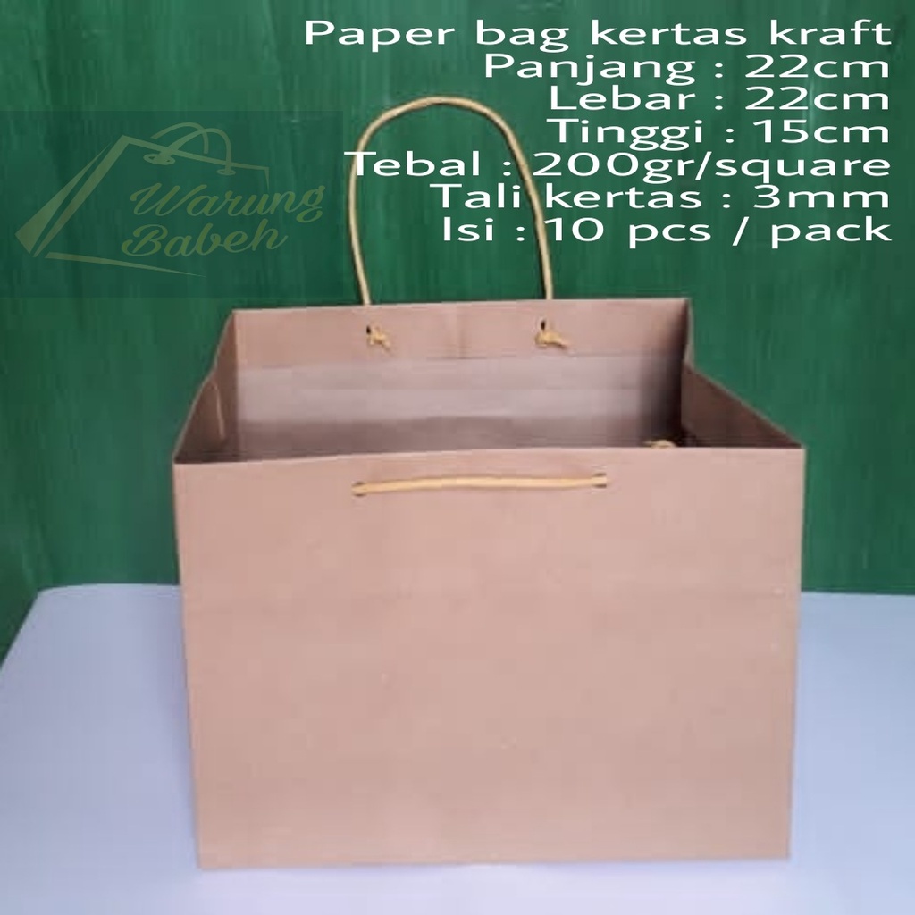 

Paperbag coklat P22xL22xT15cm bisa untuk tumpeng mini, hampers, besek, kotak nasi, box makanan - 1pack isi 10pcs