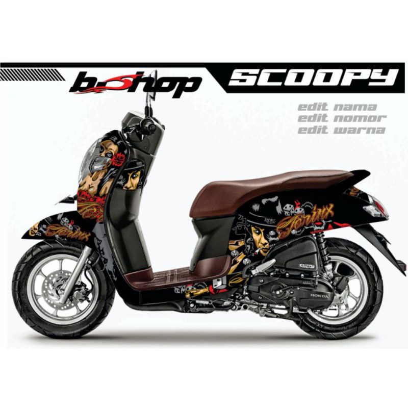 sticker decal scoopy variasi  jerinx black
