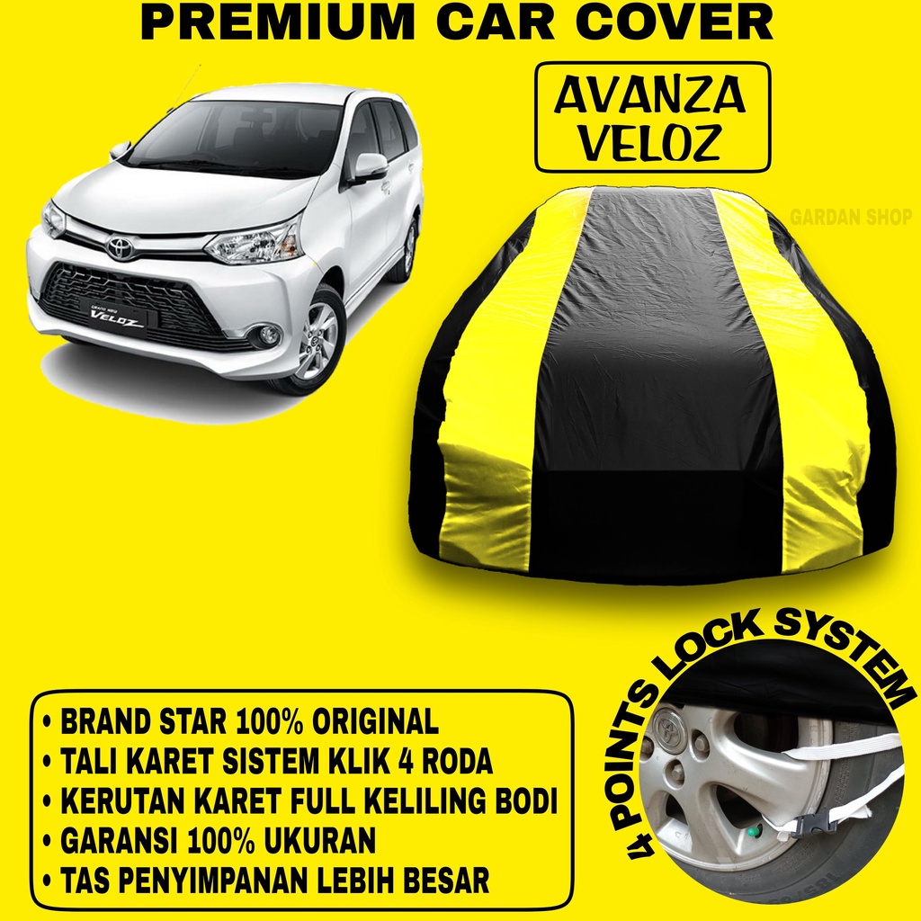 Body Cover AVANZA VELOZ Sarung Strip KUNING Penutup Pelindung Bodi Mobil Avanza Veloz PREMIUM