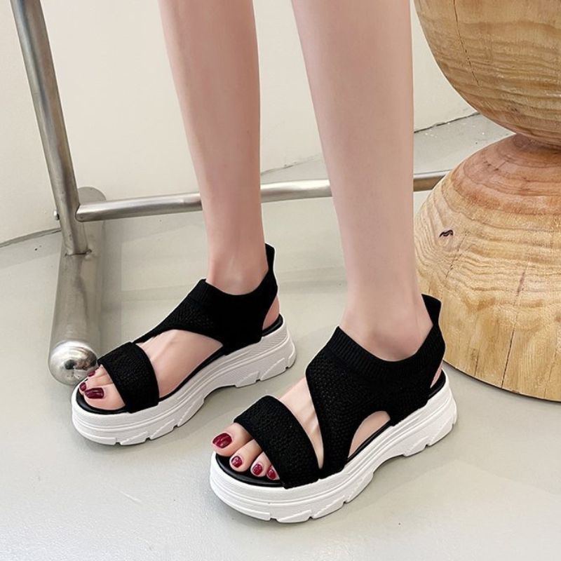 9013 Sandal Tali Wanita Nyaman Sendal Wedges Import Terbaru Murah