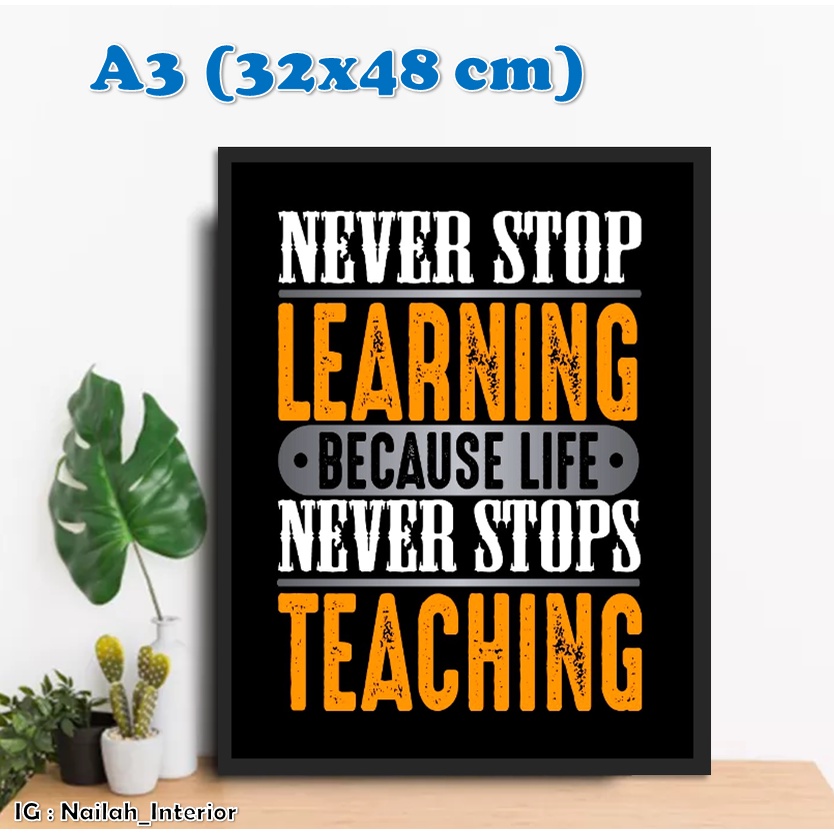 Hiasan Dinding MOTIVASI BELAJAR- Poster Frame Jumbo A3