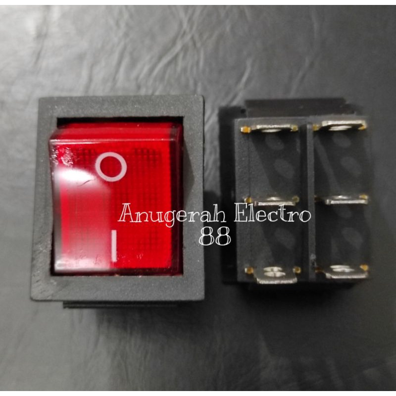 Rocker Saklar Lampu 6P Sakelar 6 Pin Besar Swicth ON OFF Cetekan 6 Pin