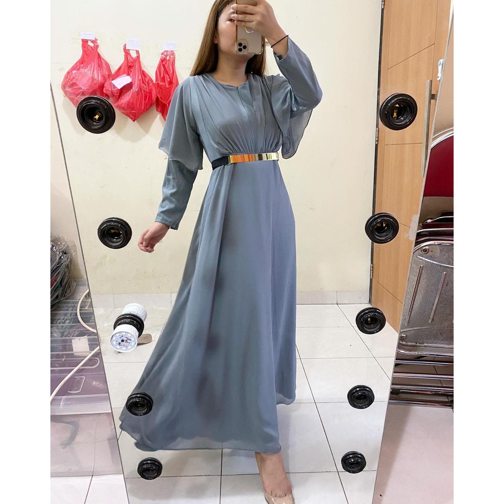 621 B ( ALL SIZE &amp; XL ) #Gamis busui fashion import (BELT BESI)/ baju muslim