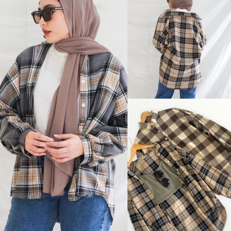 KEMEJA KIMBERLY OVERSIZE FLANEL SHIRT