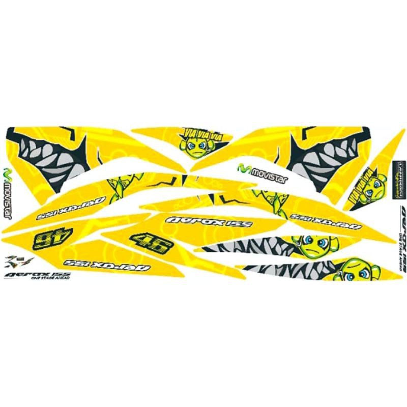 Striping Aerox 155 Variasi Yamaha Sticker Stiker Skotlet Lis Motor Lis Body Lis