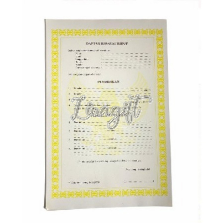 DAFTAR RIWAYAT HIDUP / SURAT LAMARAN KERJA 1 PACK ISI 100 UKURAN FOLIO