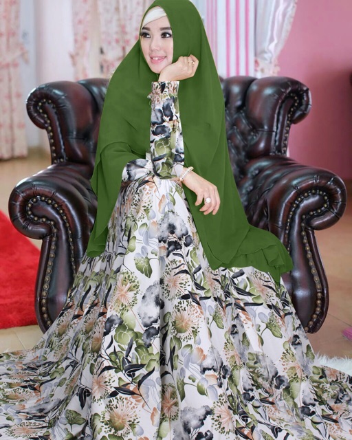 Gamis syari monalisa kembang sepatu